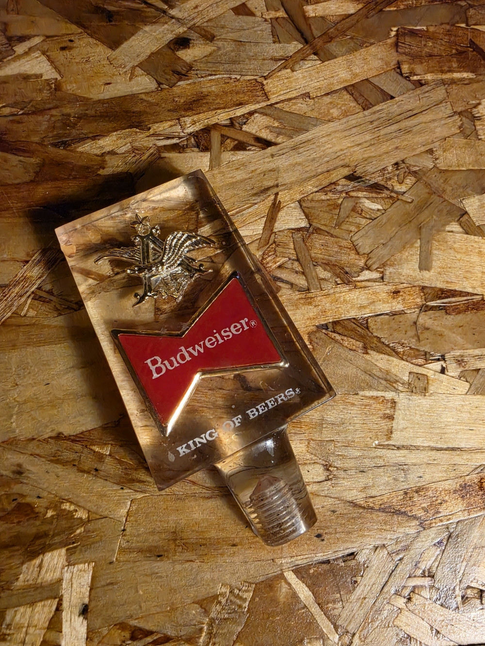 Budweiser Red and Gold Tap Handle Badge